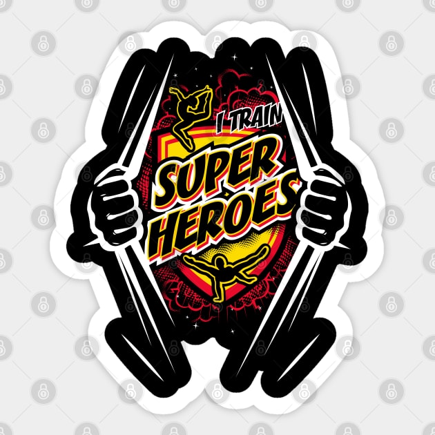 I Train Superheroes (Dark) Sticker by GymCastic